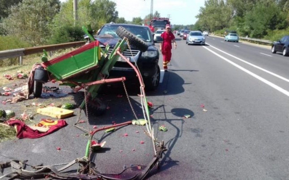 Un căruțaș beat a produs un accident rutier